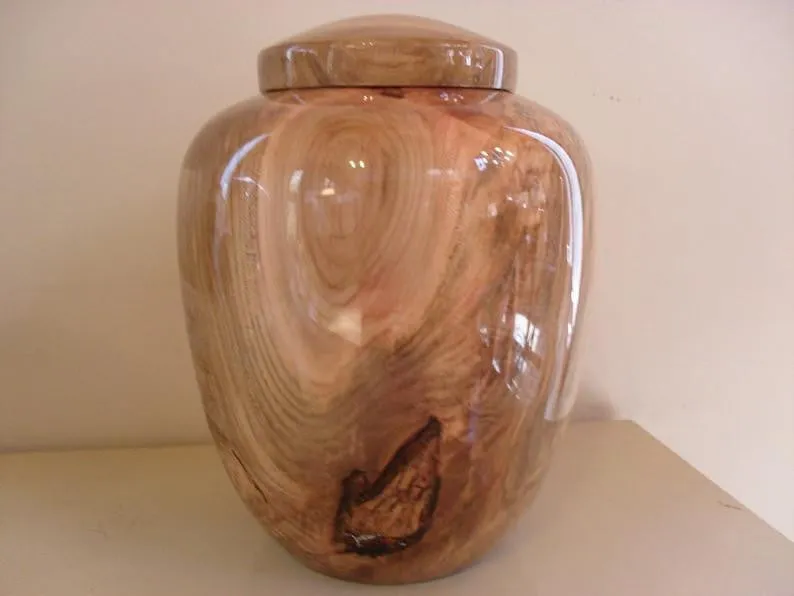 Hand Turned Pure Maple Wood Cremation Urn
