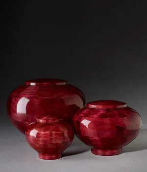 Hand Turned Rounded Pink Poplar Wood Cremation Urn