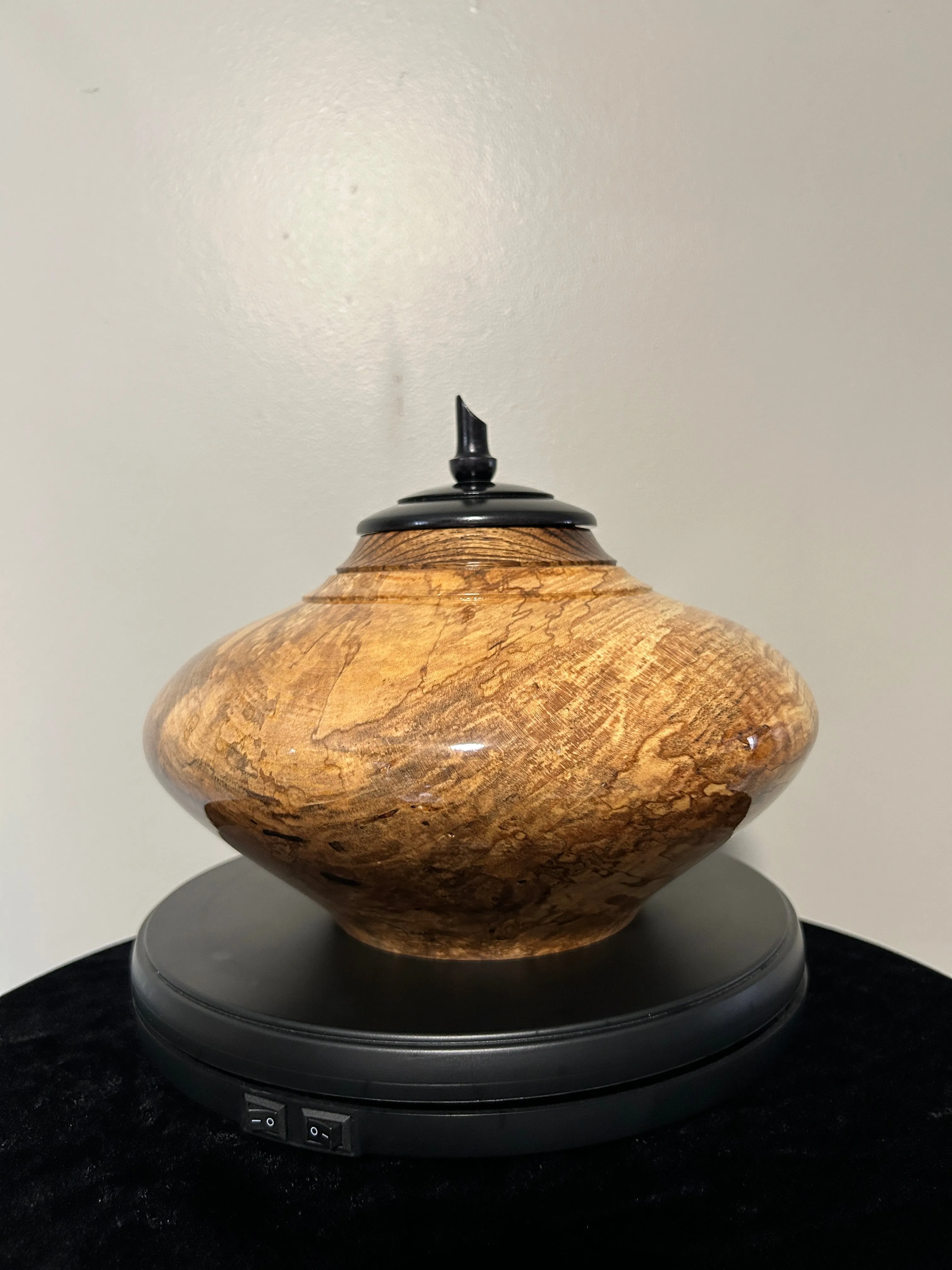 Hand-Turned Urn in Spalted Maple 'Peace' 2