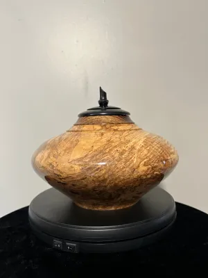 Hand-Turned Urn in Spalted Maple 'Peace' 2