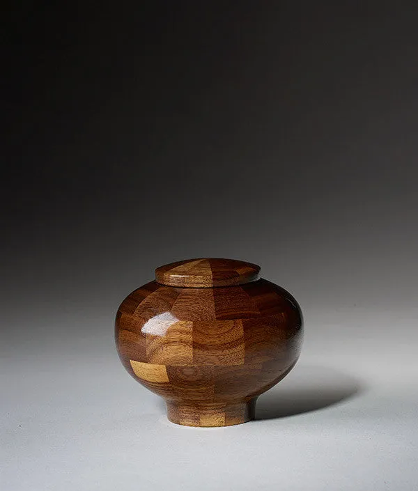 Hand Turned Wooden Urn in Rounded Walnut