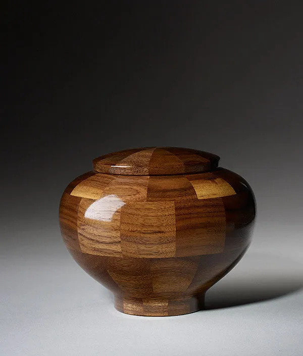 Hand Turned Wooden Urn in Rounded Walnut