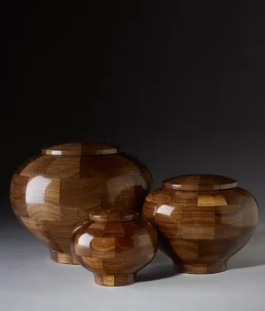 Hand Turned Wooden Urn in Rounded Walnut