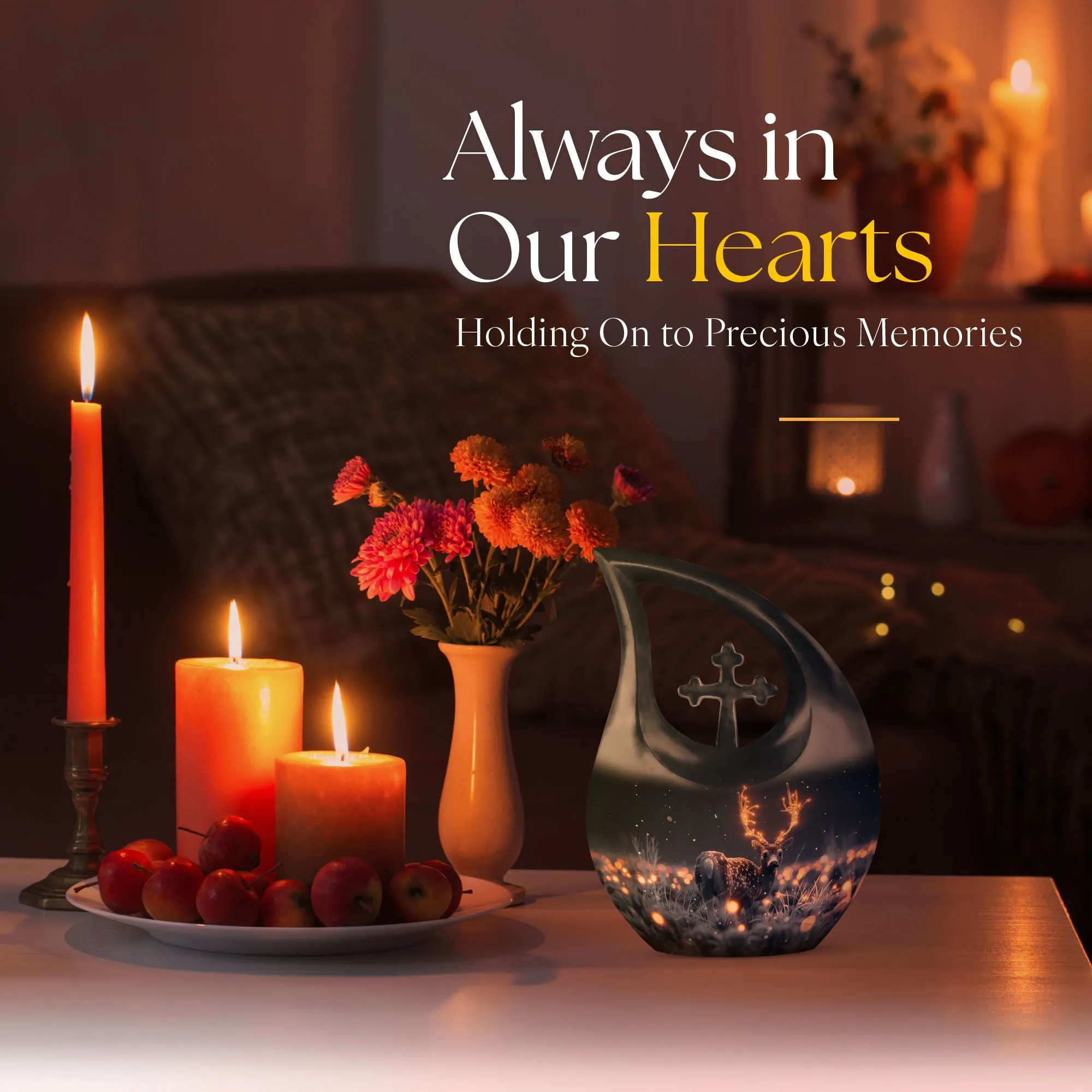 Harmony Deer affordable cremation urn containers hold human ashes
