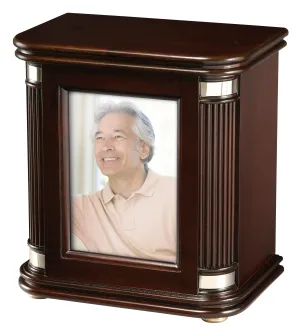 Honor III Satin Windsor Photo Wood Urn