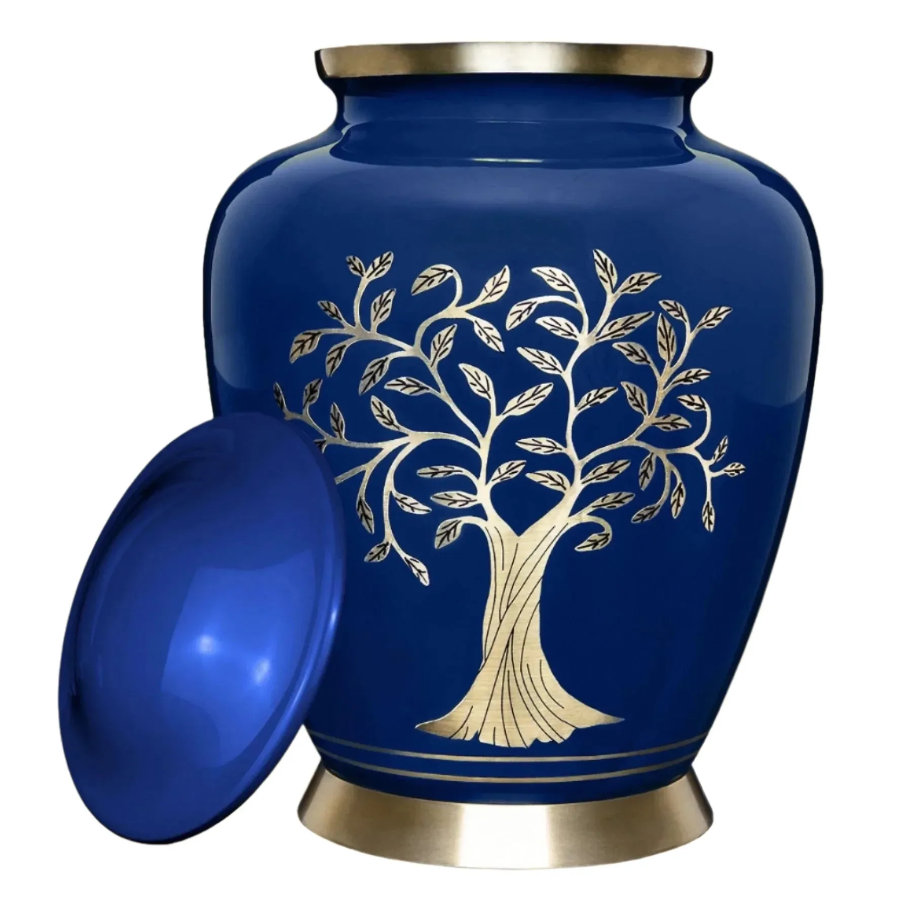 Human Cremation Urn | Tree of Life Ash Blue Urn includes bag | Quality Urns For Less