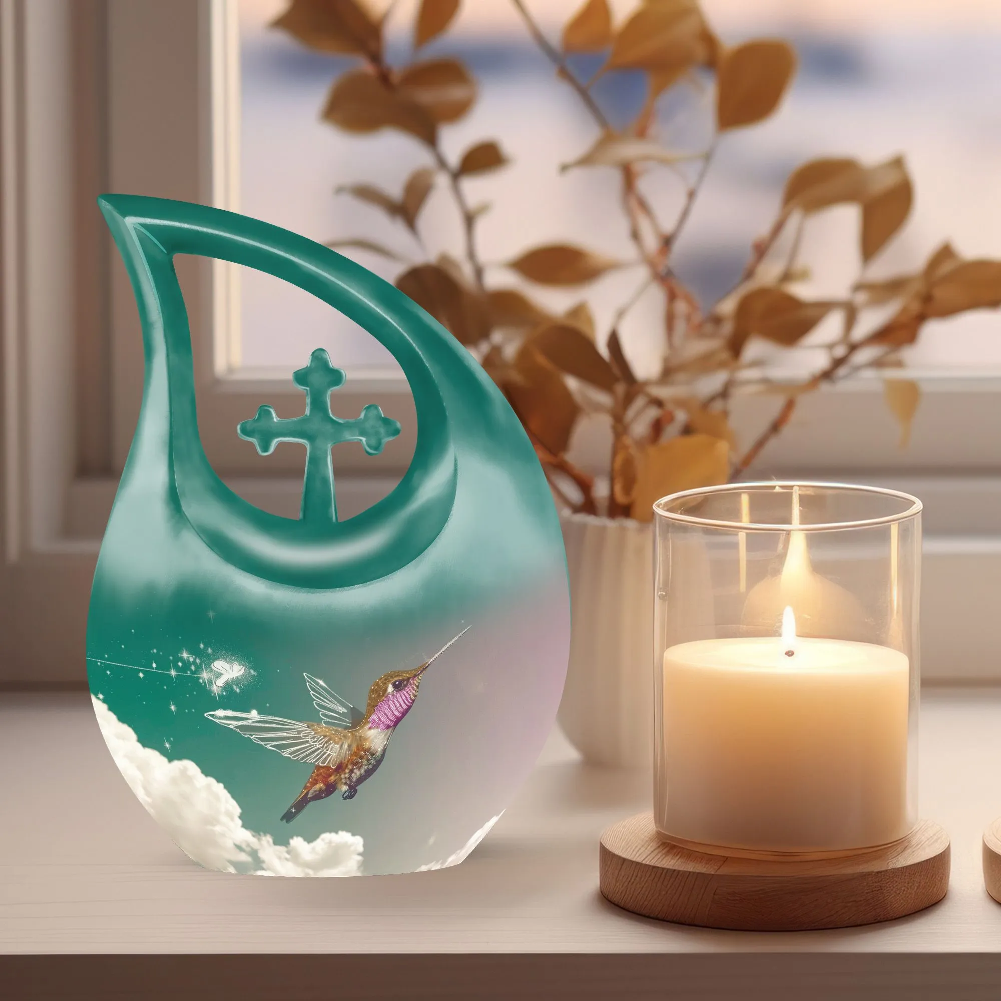 Humming Bird Double Memorial Urn, Constructed for Longevity