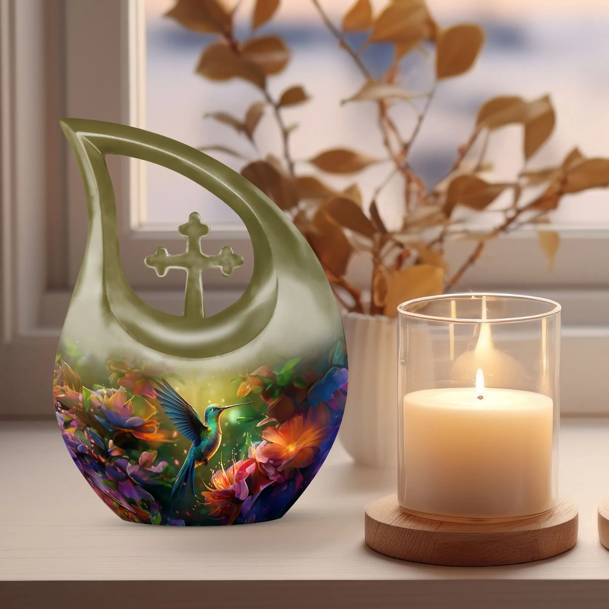 Humming Bird Elegance: Tailored Cremation Urn for Human Ashes