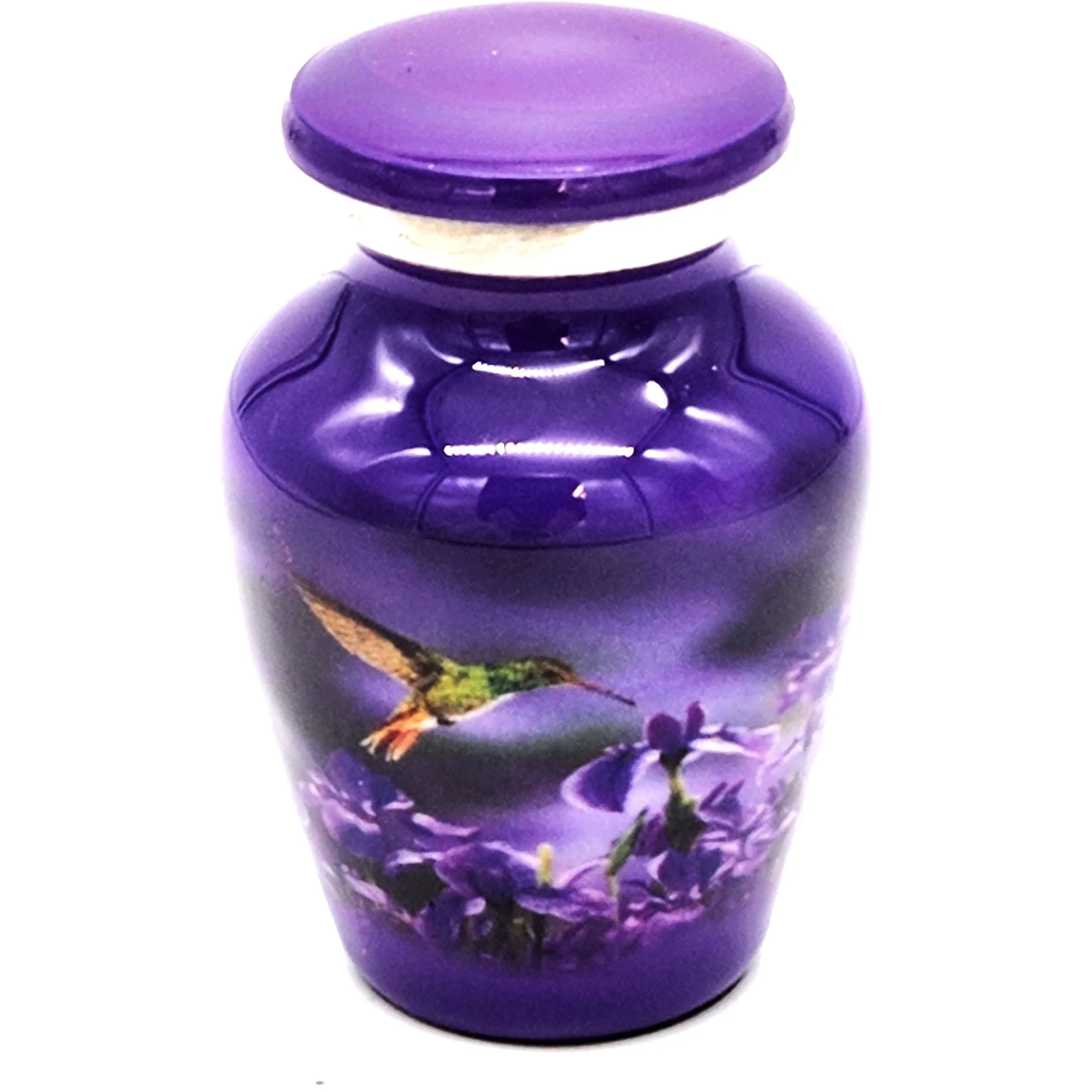 Hummingbird on Purple Human KEEPSAKE Cremation | Ash urn | Quality Urns For Less