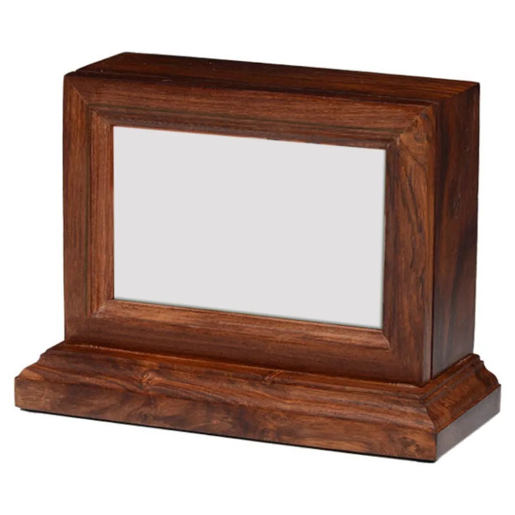 IMPERFECT SELECTION - MEDIUM -2730- Rosewood Photo Frame Urn with Base