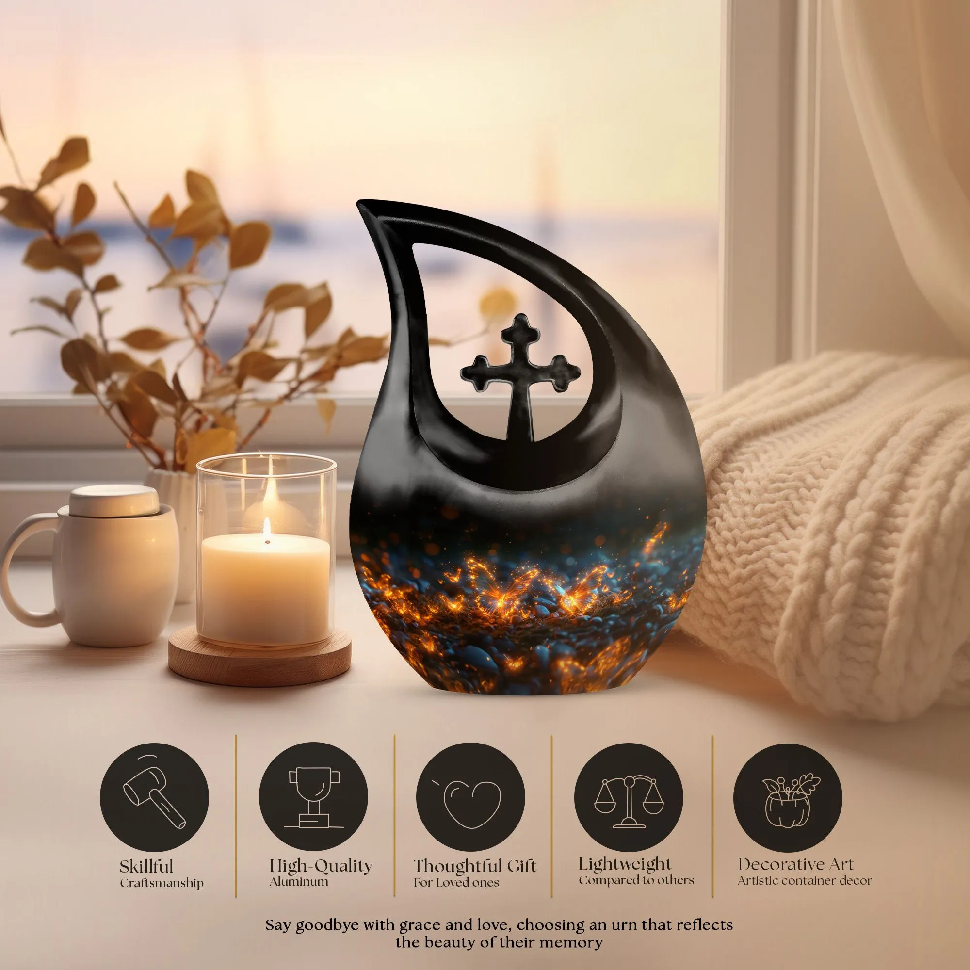 Incandescent Butterfly Dreams Tribute To Mom Remembrance Urn