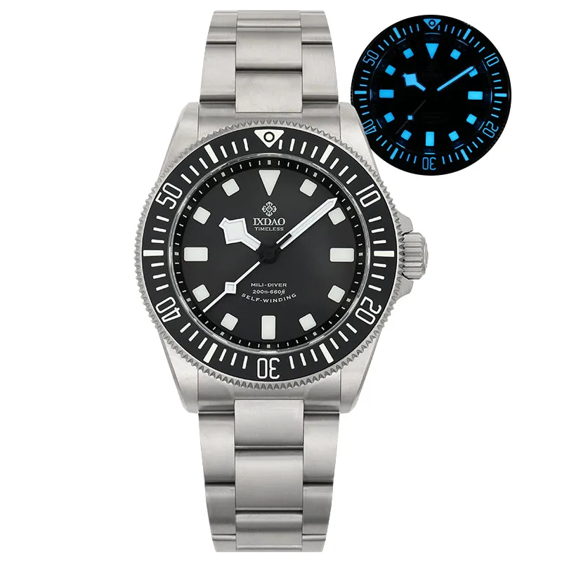 IXDAO Titanium 39mm Automatic Dive Watch & Free Nylon Band Gift