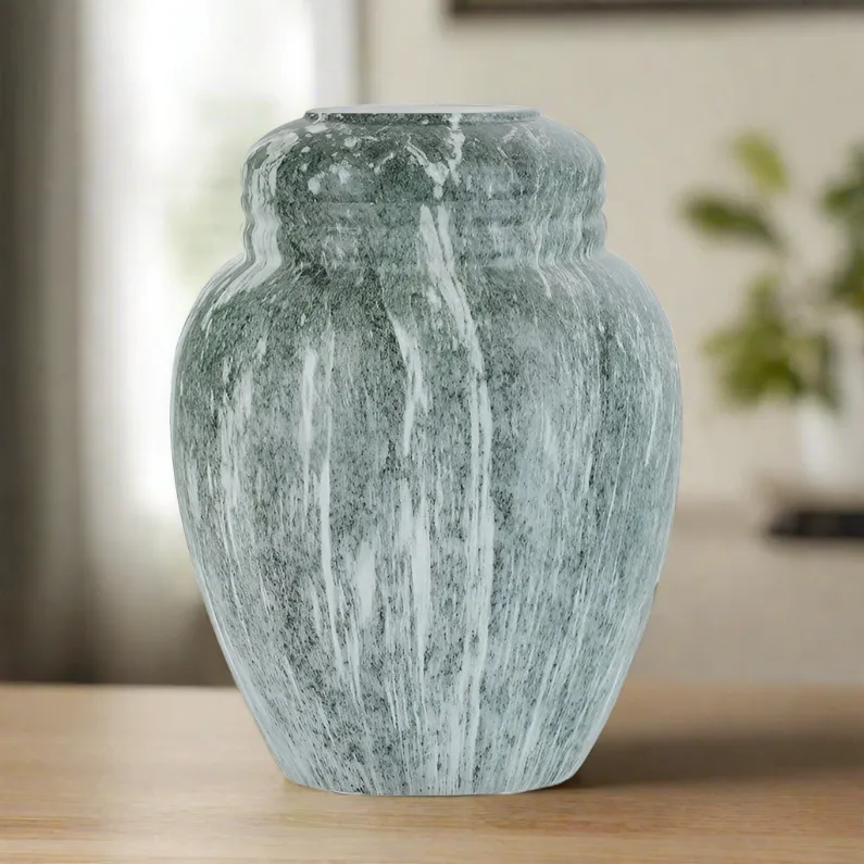 Jade Faux Marble Classic Cremation Urn In Large