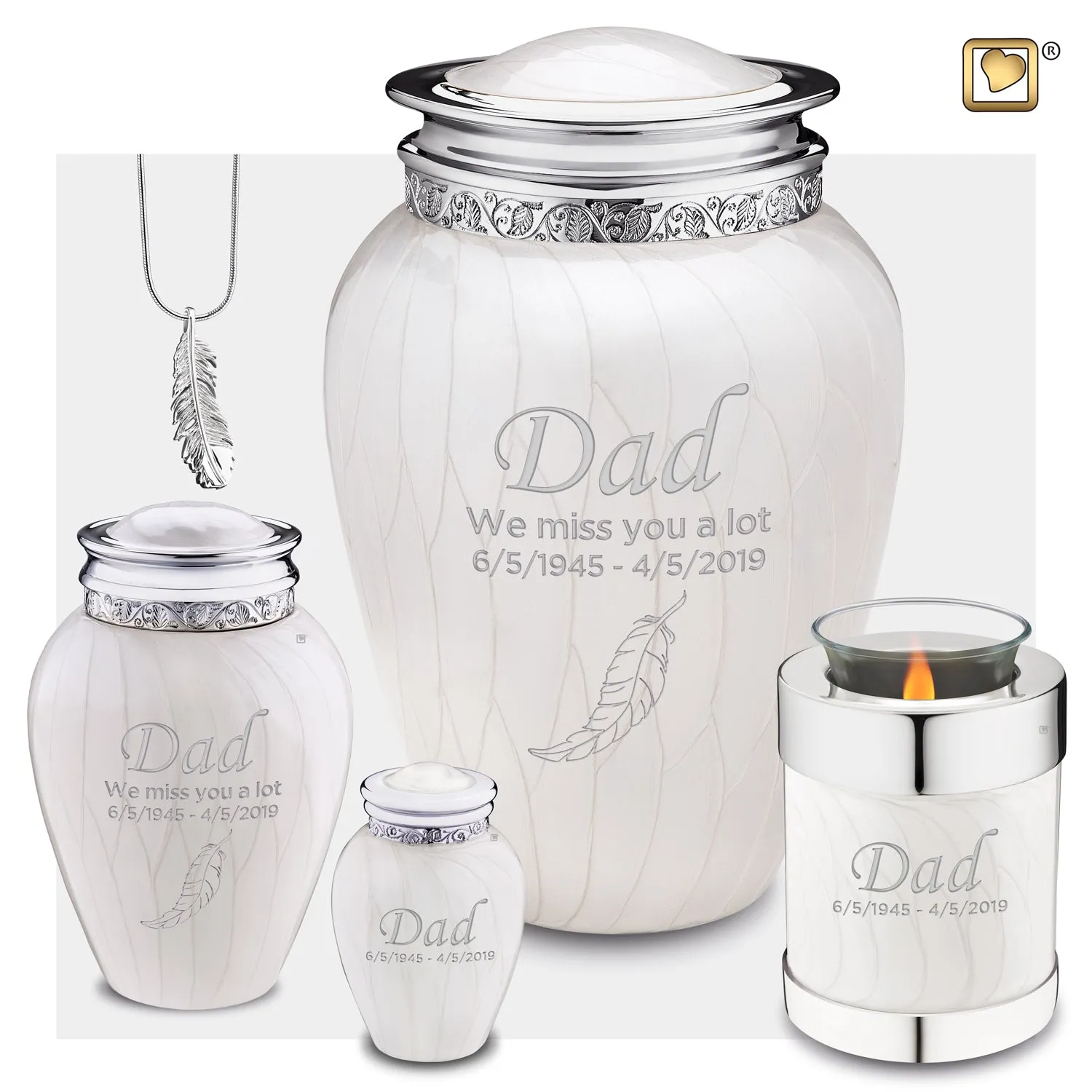 Keepsake Blessing Pearl Silver Cremation Urn