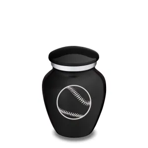Keepsake Embrace Black Baseball Cremation Urn