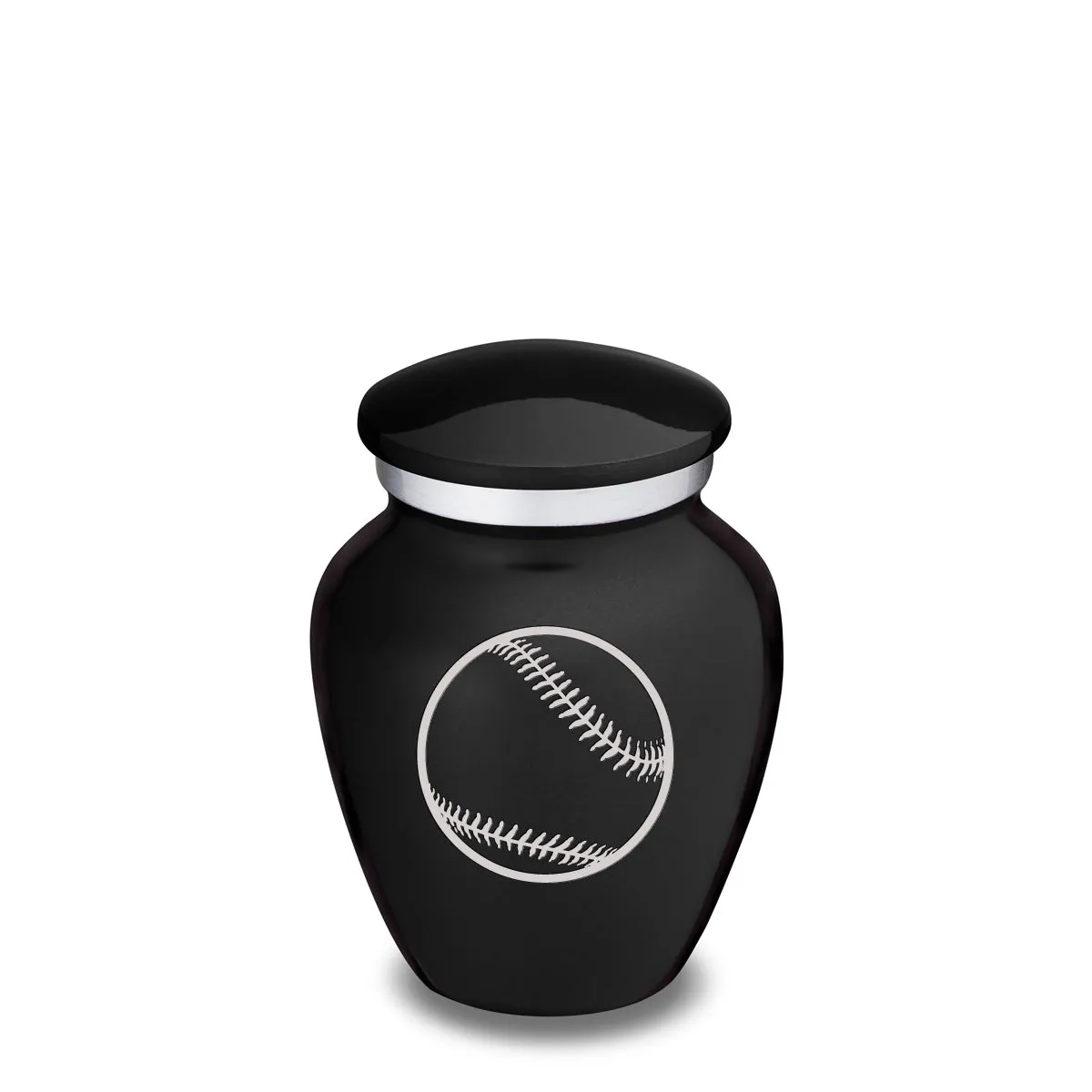 Keepsake Embrace Black Baseball Cremation Urn