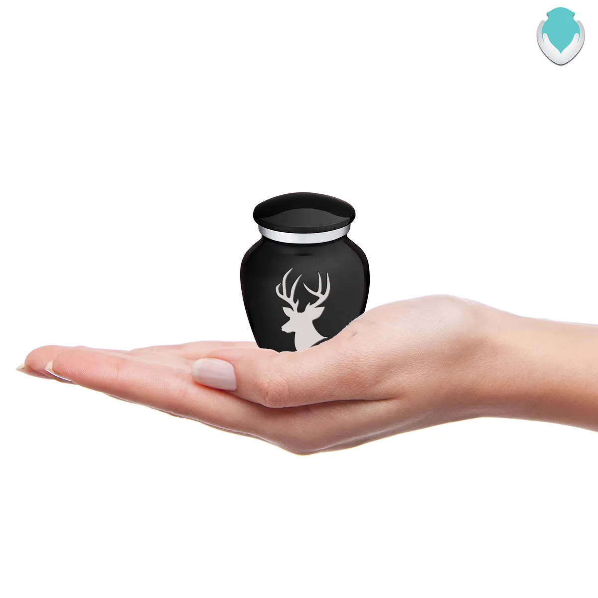 Keepsake Embrace Black Deer Cremation Urn