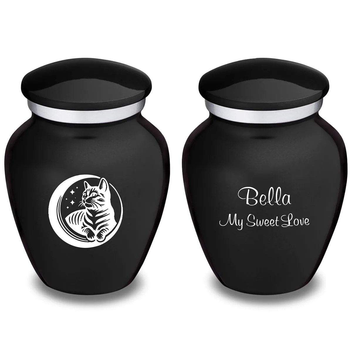 Keepsake Embrace Black Pet Cute Cat Cremation Urn