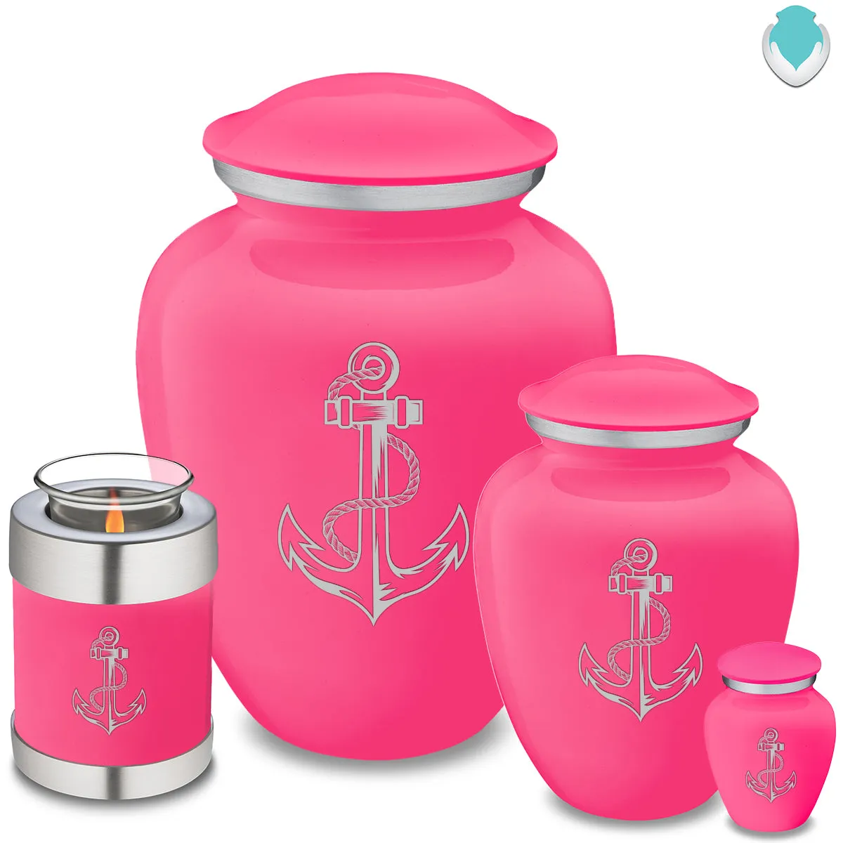 Keepsake Embrace Bright Pink Anchor Cremation Urn