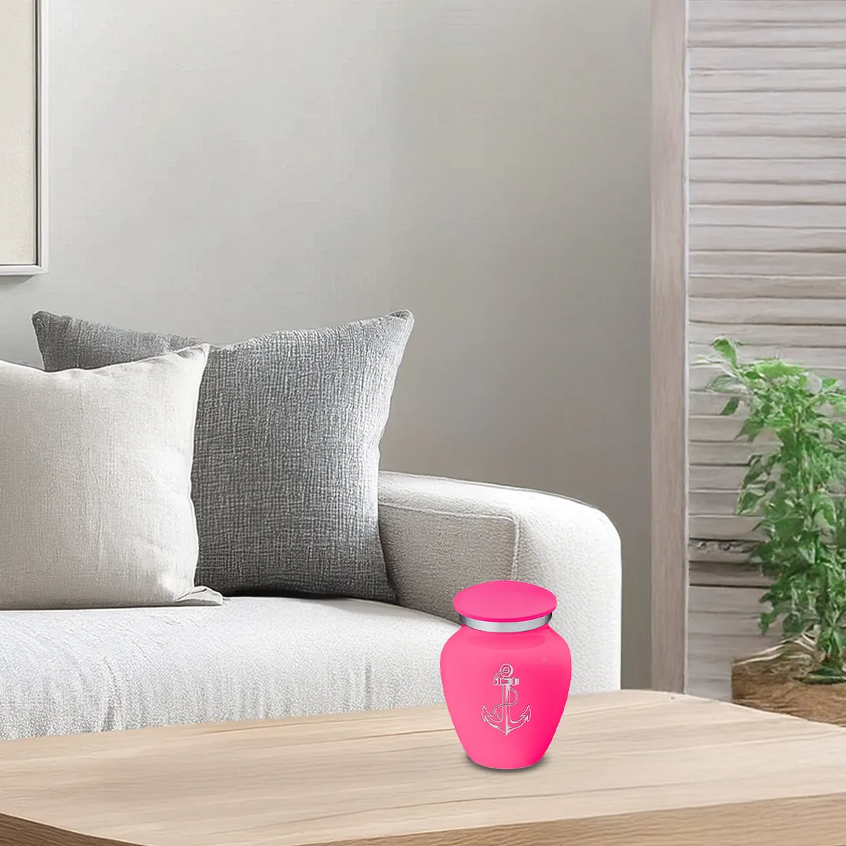 Keepsake Embrace Bright Pink Anchor Cremation Urn