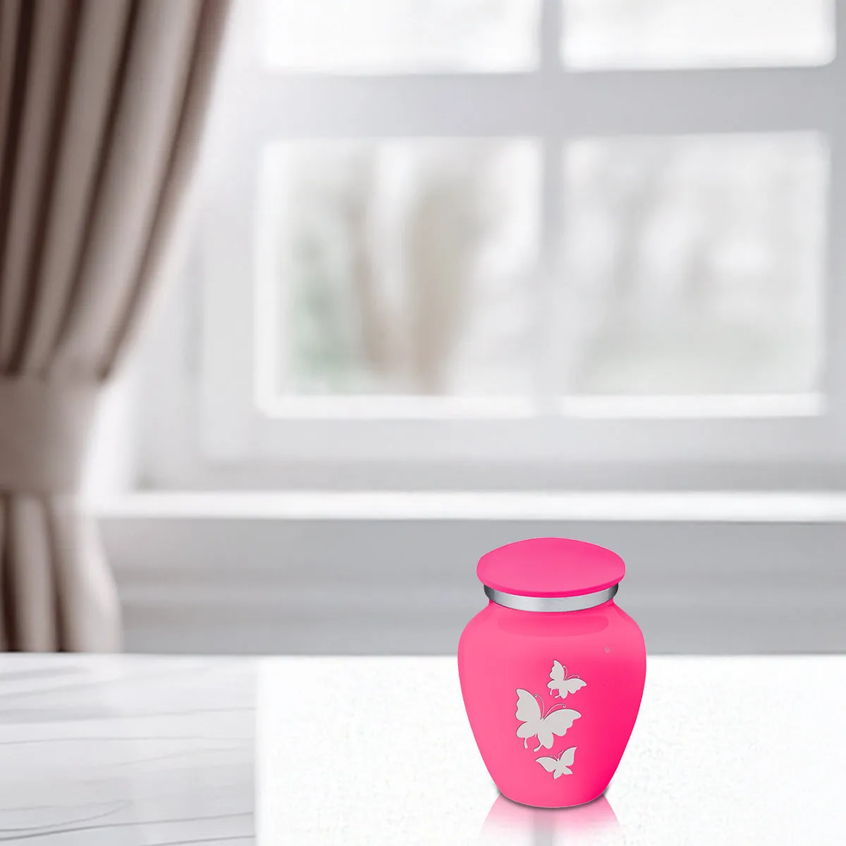 Keepsake Embrace Bright Pink Butterflies Cremation Urn