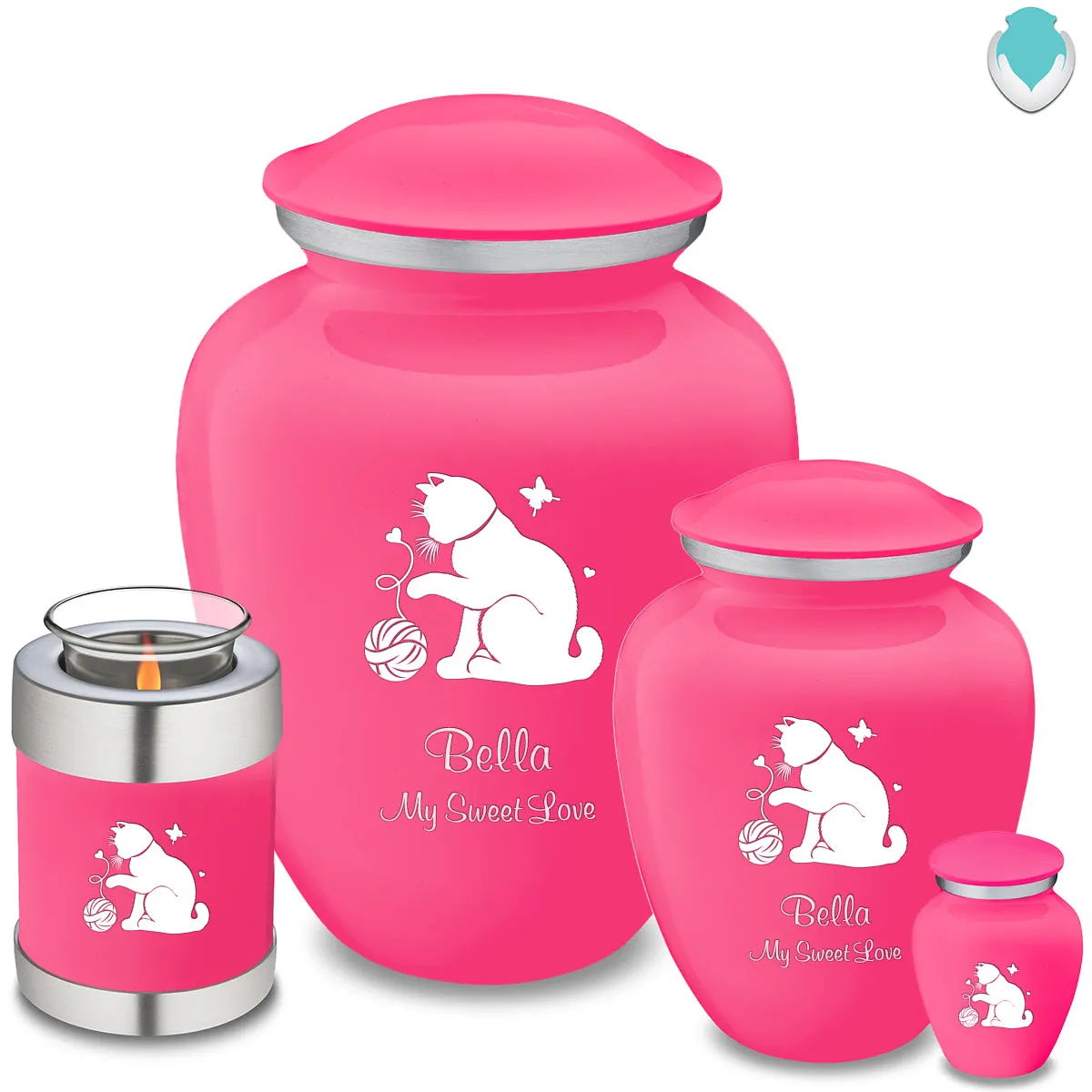 Keepsake Embrace Bright Pink Pet Fun Cat Cremation Urn