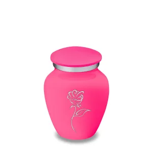 Keepsake Embrace Bright Pink Rose Cremation Urn