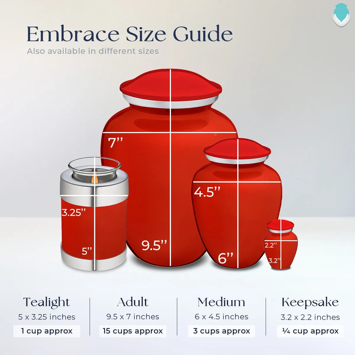 Keepsake Embrace Bright Red Butterflies Cremation Urn