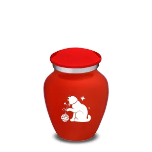 Keepsake Embrace Bright Red Pet Fun Cat Cremation Urn
