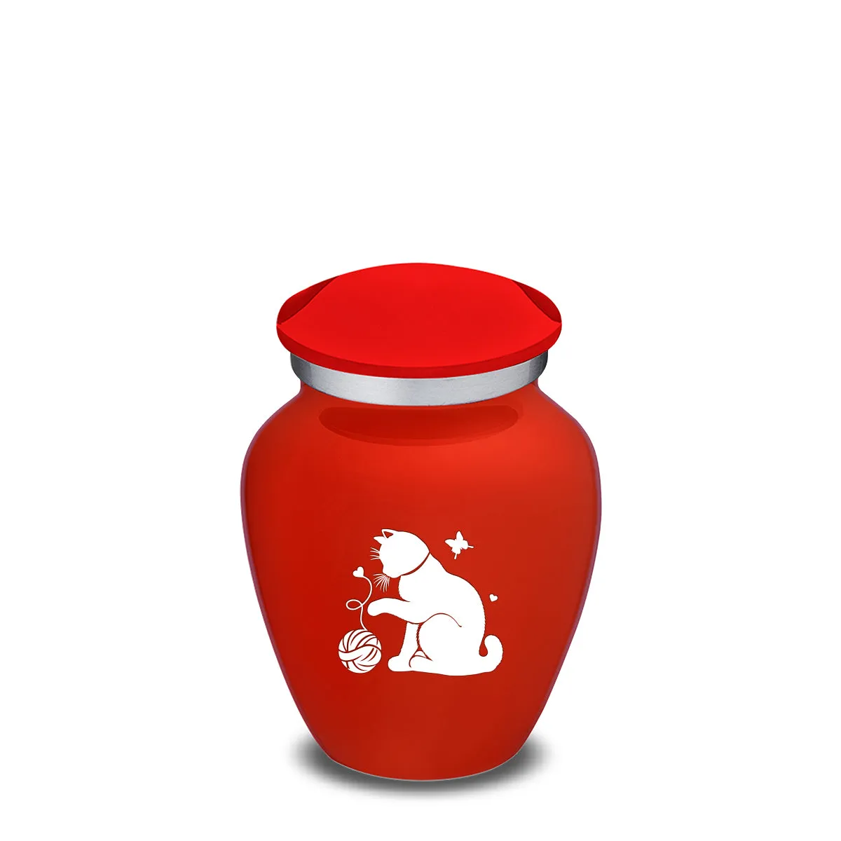 Keepsake Embrace Bright Red Pet Fun Cat Cremation Urn