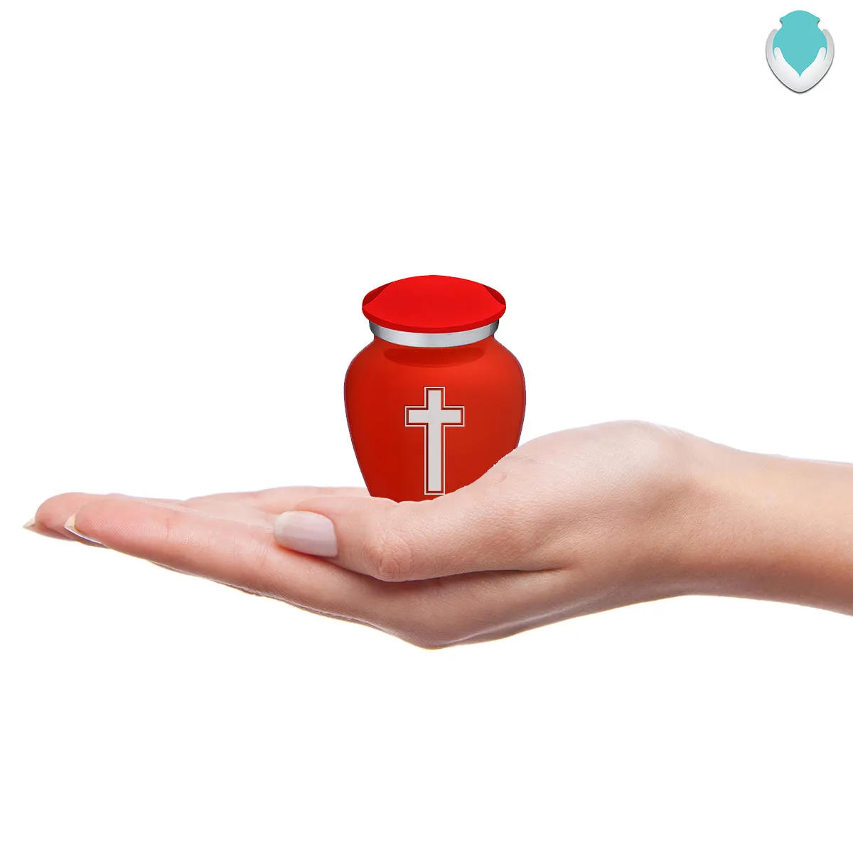 Keepsake Embrace Bright Red Simple Cross Cremation Urn