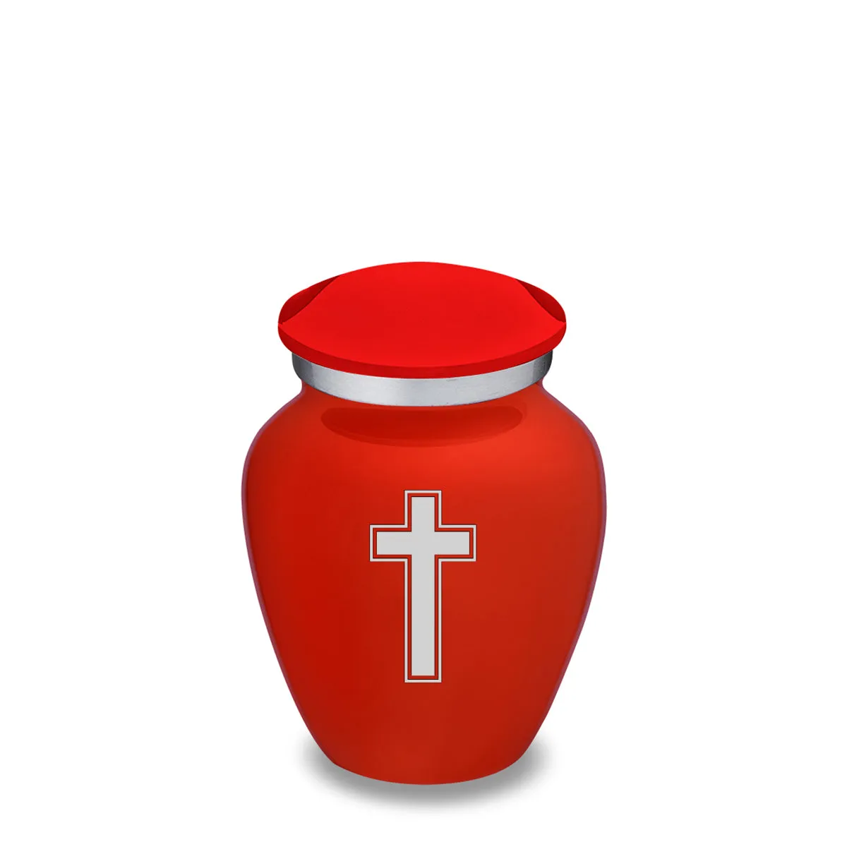 Keepsake Embrace Bright Red Simple Cross Cremation Urn