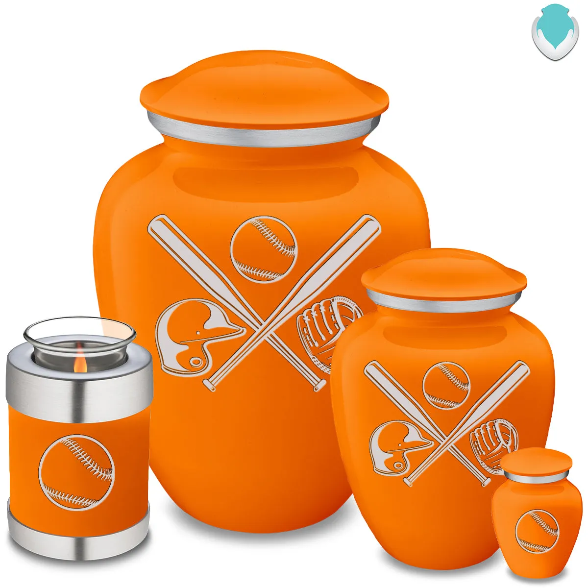 Keepsake Embrace Burnt Orange Baseball Cremation Urn