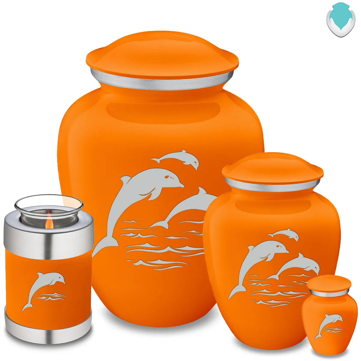 Keepsake Embrace Burnt Orange Dolphin Cremation Urn