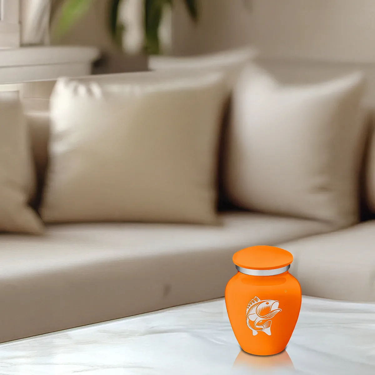 Keepsake Embrace Burnt Orange Fish Cremation Urn