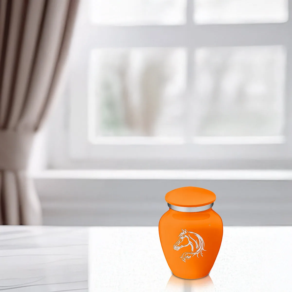 Keepsake Embrace Burnt Orange Horse Cremation Urn
