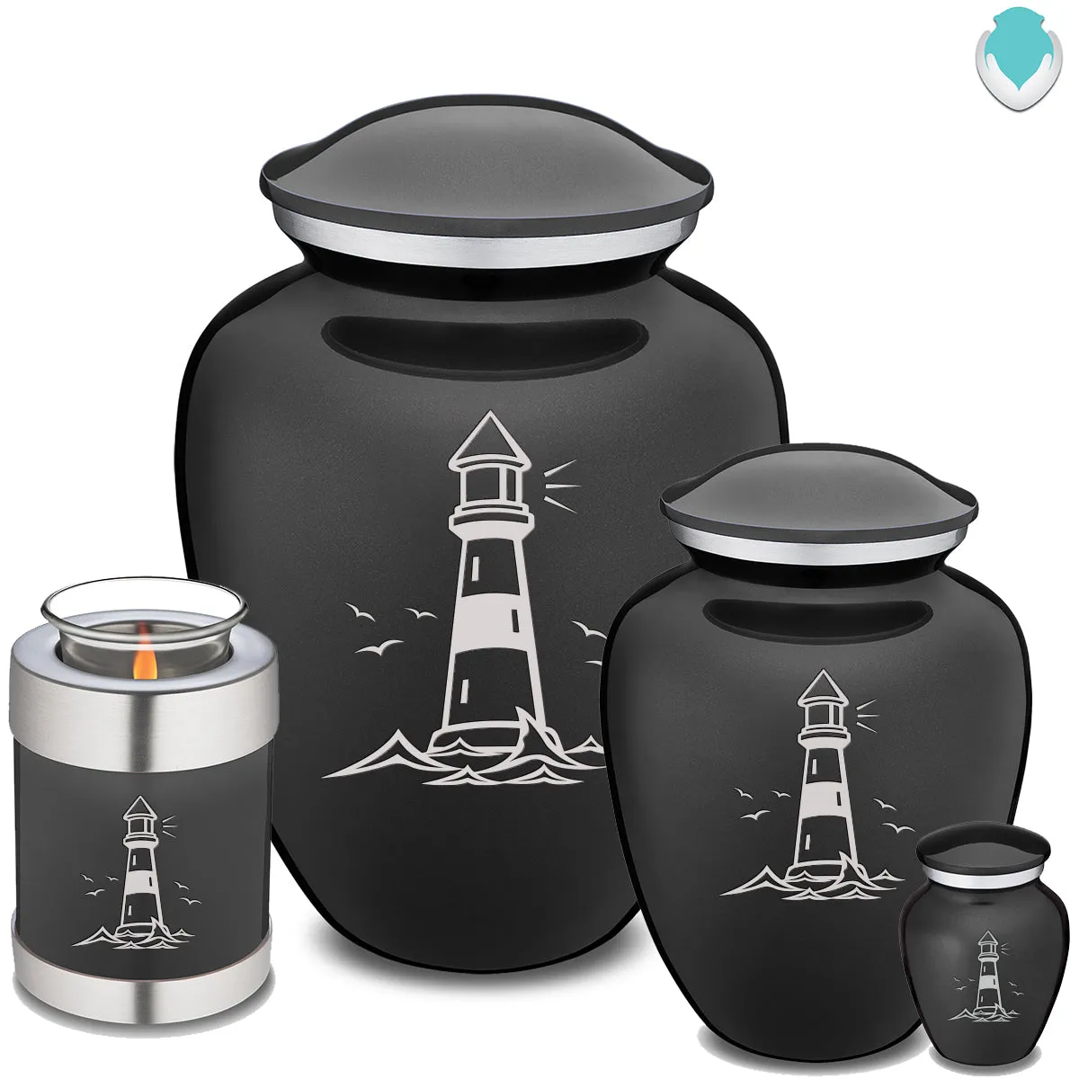 Keepsake Embrace Charcoal Lighthouse Cremation Urn