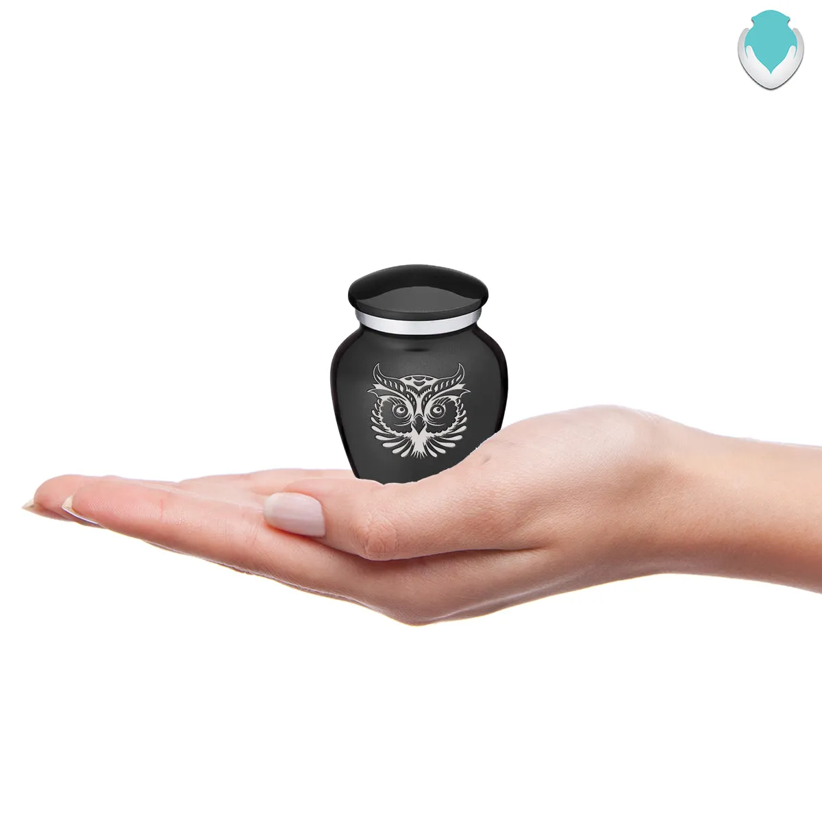 Keepsake Embrace Charcoal Owl Cremation Urn