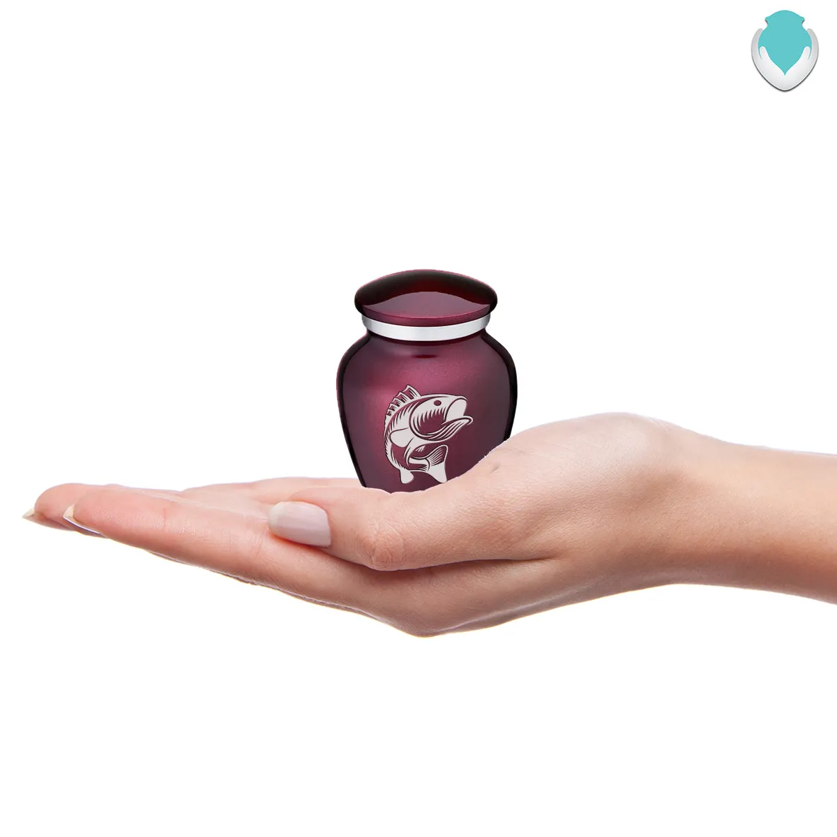 Keepsake Embrace Cherry Purple Fish Cremation Urn