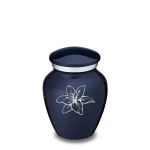 Keepsake Embrace Cobalt Blue Lily Cremation Urn