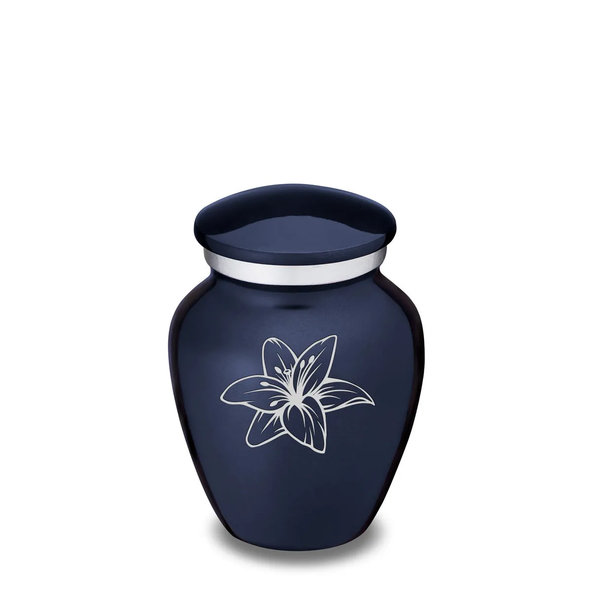 Keepsake Embrace Cobalt Blue Lily Cremation Urn