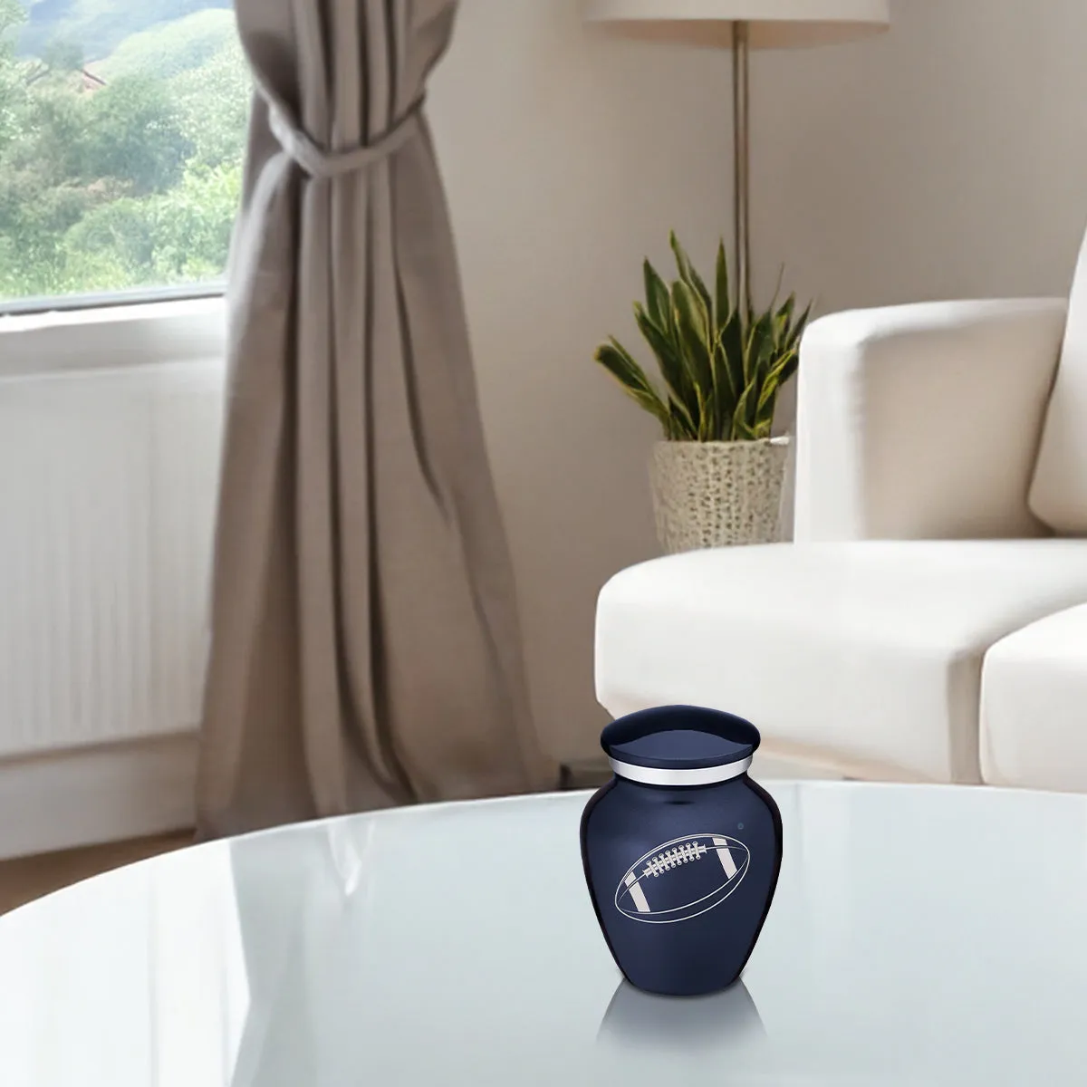 Keepsake Embrace Cobalt Football Cremation Urn