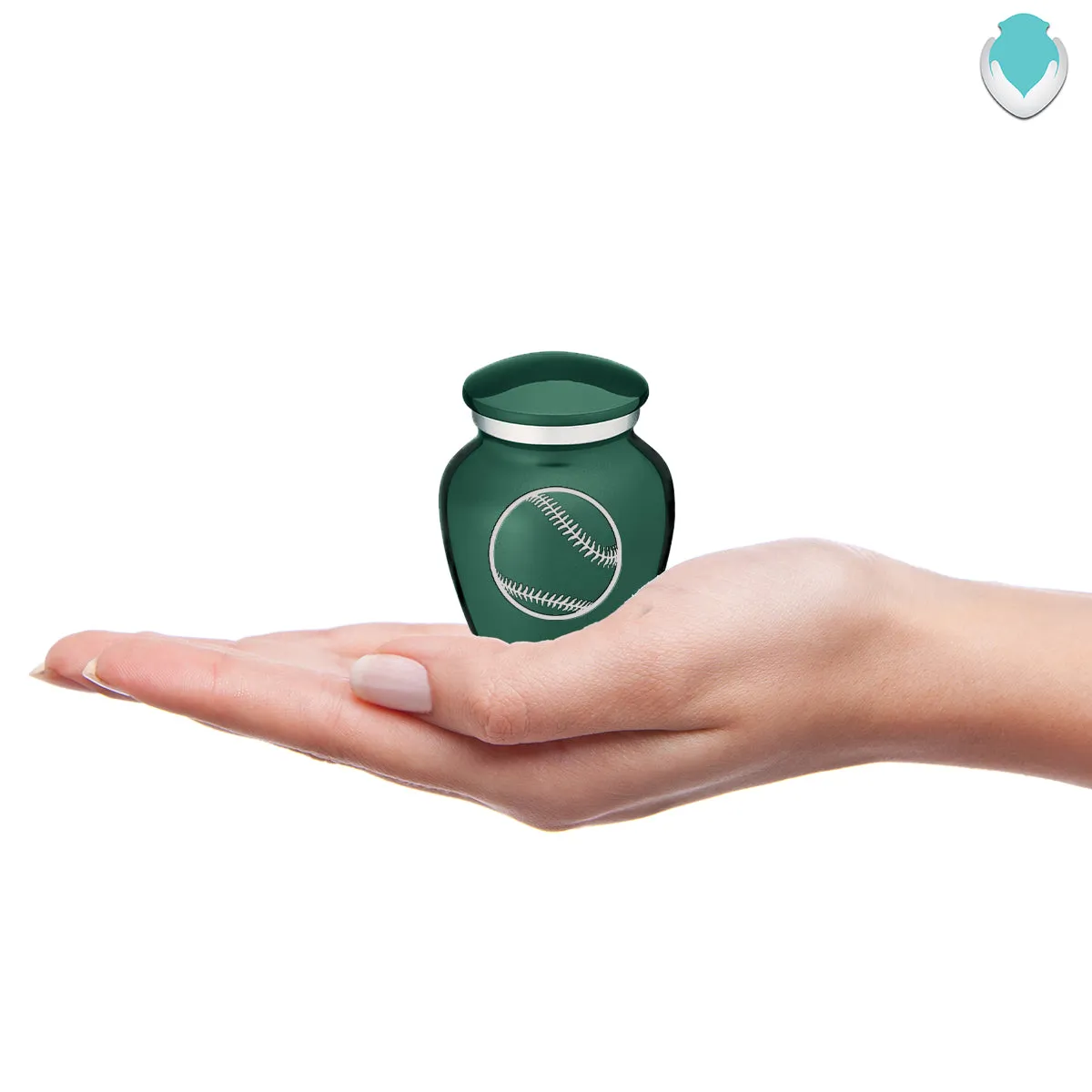 Keepsake Embrace Green Baseball Cremation Urn