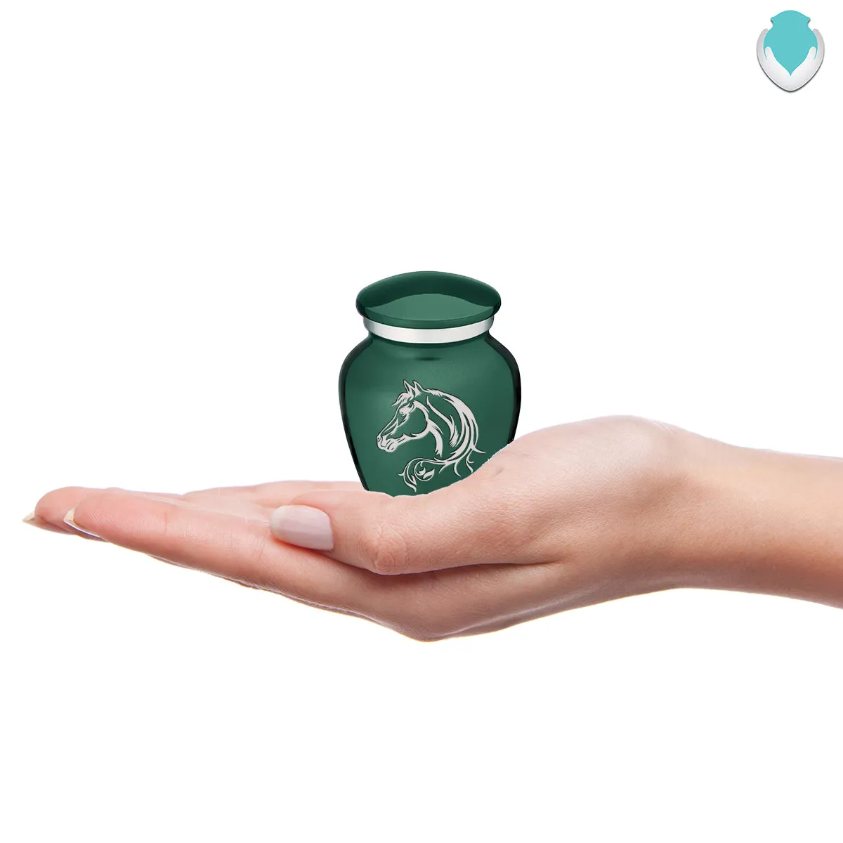 Keepsake Embrace Green Horse Cremation Urn