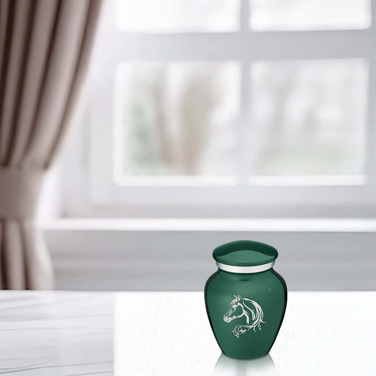 Keepsake Embrace Green Horse Cremation Urn