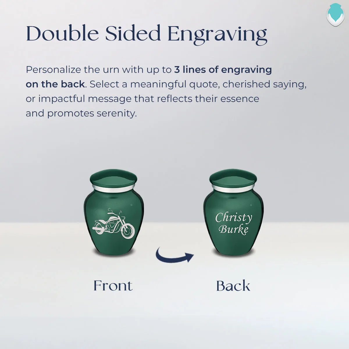 Keepsake Embrace Green Motorcycle Cremation Urn