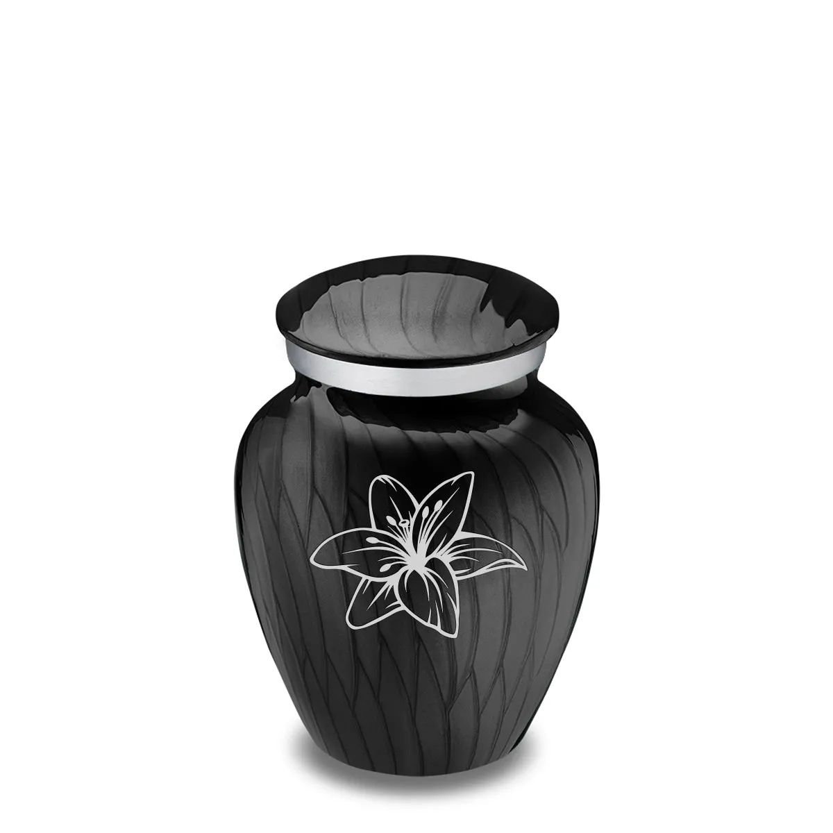 Keepsake Embrace Pearl Black Lily Cremation Urn