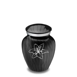 Keepsake Embrace Pearl Black Lily Cremation Urn