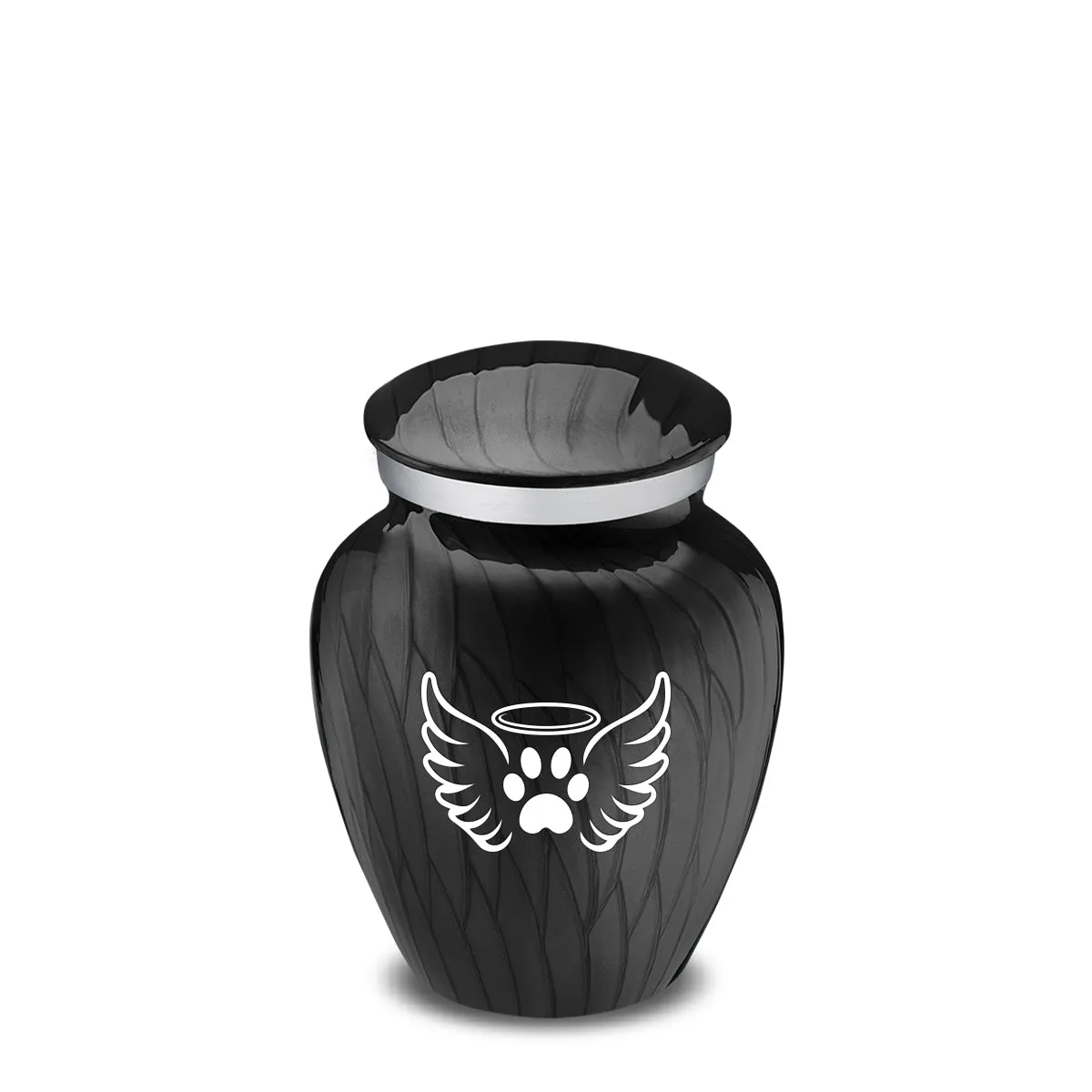 Keepsake Embrace Pearl Black Pet Angel Wings Cremation Urn