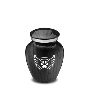 Keepsake Embrace Pearl Black Pet Angel Wings Cremation Urn